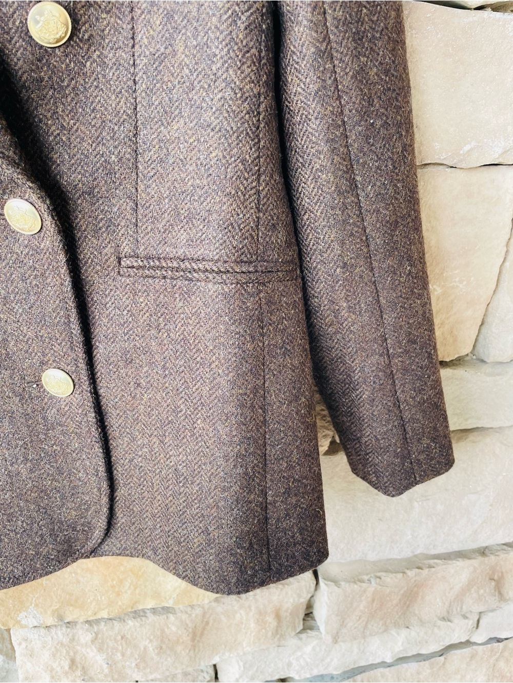 J. Crew Bristol Chocolate Brown Blazer Herringbone NWT - Picture 4 of 10